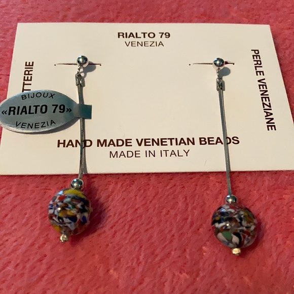 Murano sterling silver drop earrings - Picture 2 of 5